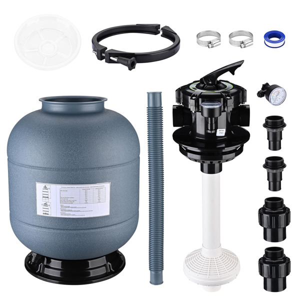 12in Sand Filter Pump for Above Ground Pool Filter features design flow rate up to 35.2 GPM and max,Enhanced Circulation for Crystal-Clear Pool (No shipments on weekends)