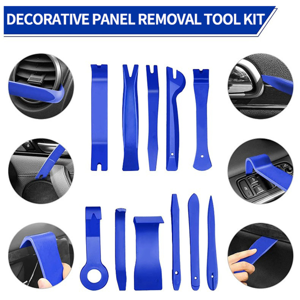 Trim Removal Kit, 63 automatic Trim removal Kit, Plastic panel fastener Removal Kit, Automotive trim Removal Kit/trim/Panel/door/audio/Auto clamp/Terminal Removal Kit (blue)