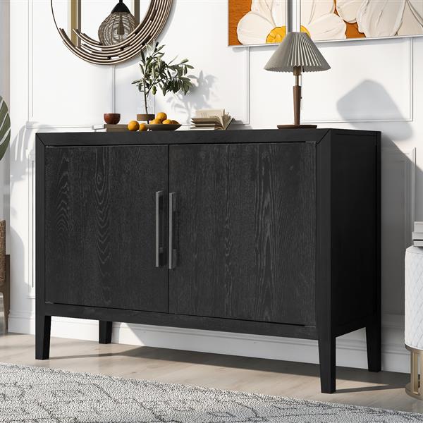 Storage Cabinet Sideboard Wooden Cabinet with 2 Metal handles and 2 Doors for Hallway, Entryway, Living Room