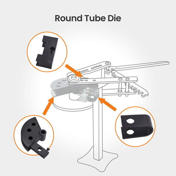 Bender Die Kit fit 1-1/2" Round Tubing 120 Degree Radius 5" Round Tubing