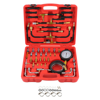 Universal Fuel Injection Gauge Pressure Tester Hoses Fittings Pump Tool Kit