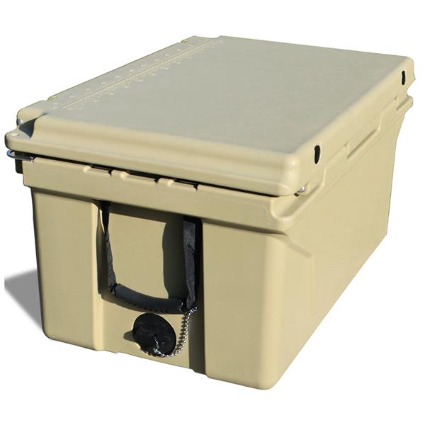 Khaki color ice cooler box 65QT camping ice chest beer box outdoor fishing cooler