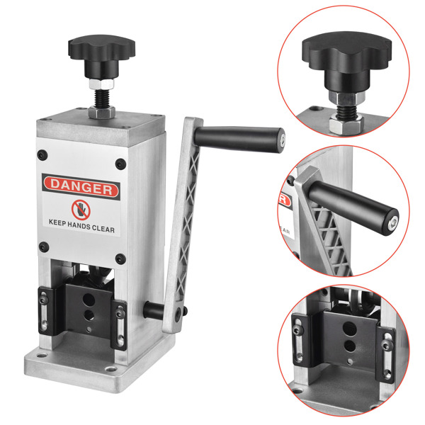 Manual Wire Stripping Machine, Spare panel offered to fit 1/16" to 1" wire, Visible Stripping Depth Reference, Manual & Drill-driven Stripping ( No shipments on weekends)