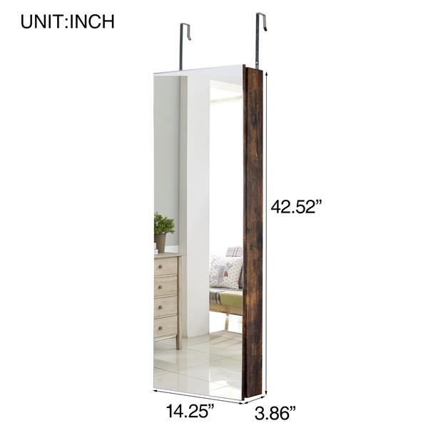 Full Mirror Jewelry Storage Cabinet With with Slide Rail Can Be Hung On The Door Or Wall