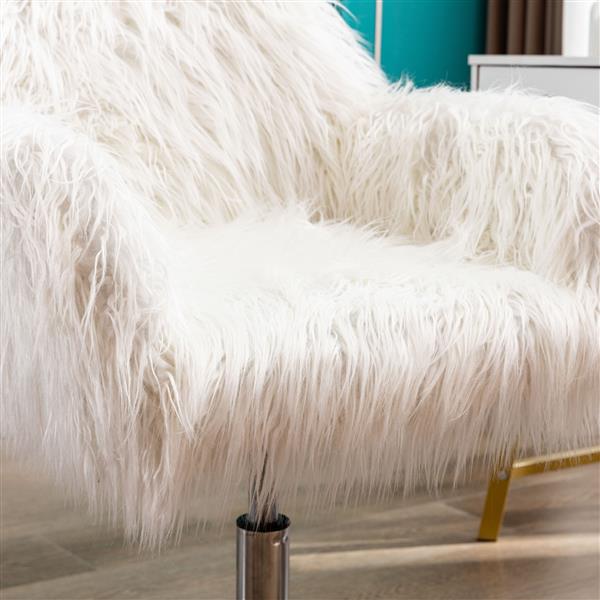 Modern Faux fur home office chair, fluffy chair for girls, makeup vanity Chair