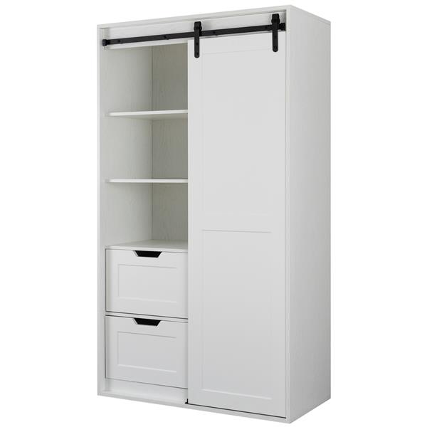 71-inch closets,large closets laundry cabinets,Plastic suction process,farm slide barndoors,save open space,brand hardware,silent slide,can be used for the bedroom,cloakroom,livingRoom,color:white