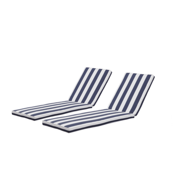 2 PCS Set Outdoor  79.49\\" x 26\\" Lounge Chair Cushion Replacement Patio Seat Cushion Chaise Lounge Cushion（Blue/White Stripe） [Sale to Temu is Banned.Weekend can not be shipped, order with caution]