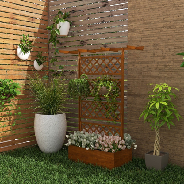 Wooden Planter、Flower shelf,Wooden Garden Trellis