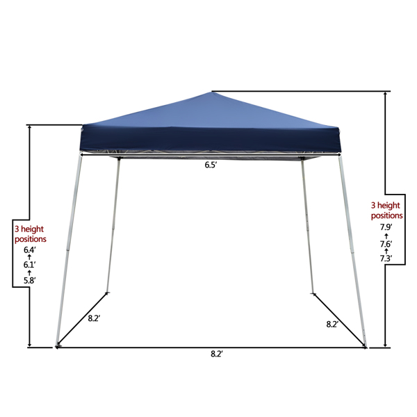 2.4 x 2.4m Portable Home Use Waterproof Folding Tent Blue