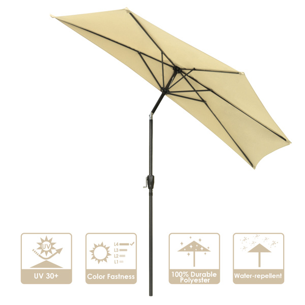 10 ft Half Round Outdoor Patio Market Wall Umbrella with Tilt   Button,Outdoor Patio Half Umbrella Tilt System Metal Frame Sun Shade