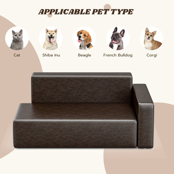 Modern Dog Sofa PU Leather Sturdy Dog Couch for Small and Medium Dogs Waterproof Pet Sofa for Cats and Small Animals