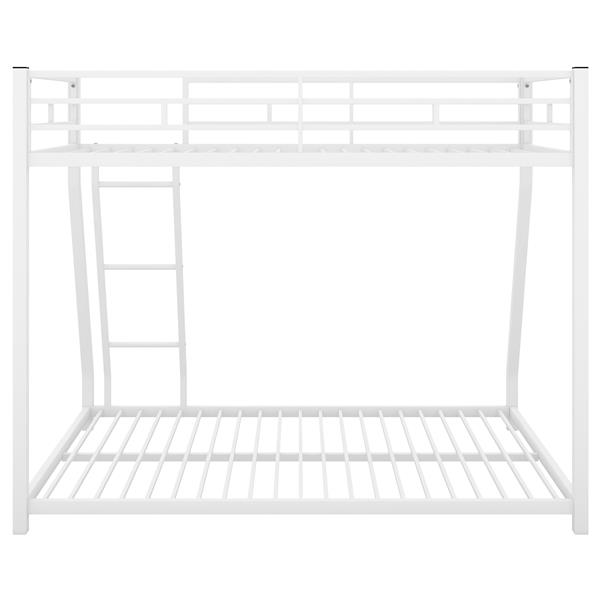 Metal Floor Bunk Bed, Twin over Full,White