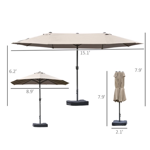 Outdoor beach umbrella/Double-Sided Market Umbrella  ( Amazon Shipping)（Prohibited by WalMart）