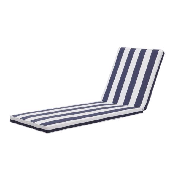 2 PCS Set Outdoor  79.49" x 26" Lounge Chair Cushion Replacement Patio Seat Cushion Chaise Lounge Cushion（Blue/White Stripe） [Sale to Temu is Banned.Weekend can not be shipped, order with caution]