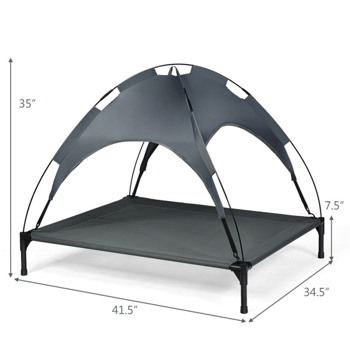  41.5\\" x 34.5\\"  Dog Cot with UV Protection Canopy Shade