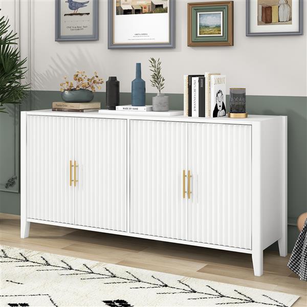 Accent Storage Cabinet Sideboard Wooden Cabinet with Metal Handles for Hallway, Entryway, Living Room