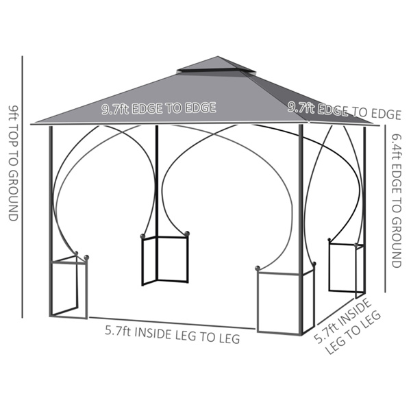 Patio Gazebo -Dark Gray