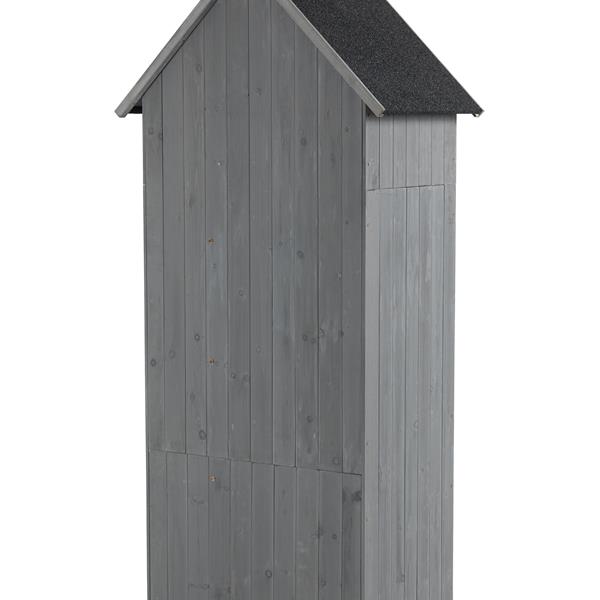 30.3"L X 21.3"W X 70.5"H Outdoor Storage Cabinet Tool Shed Wooden Garden Shed  Gray