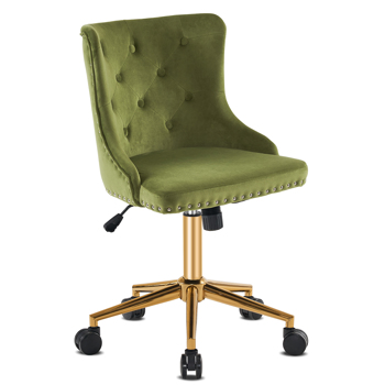 Lift wheel five-star foot back pull point flannelette olive green gold feet indoor leisure chair simple Nordic style