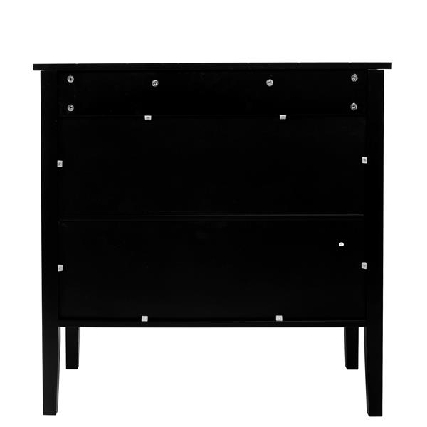 2 Door Wooden Cabinets, Black Wood Cabinet Vintage  Style Sideboard for Living Room Dining Room Office