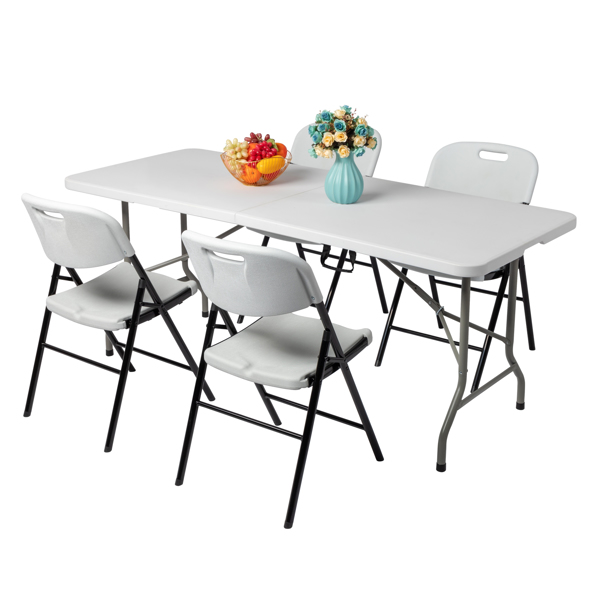 6' Folding Table Portable Plastic Indoor Outdoor Picnic Party Dining Camping Tables