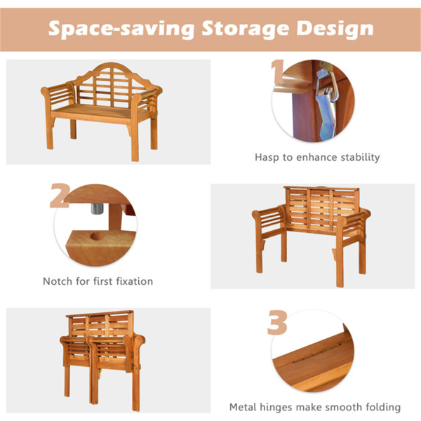 Wooden garden benches can be folded for garden patio furniture