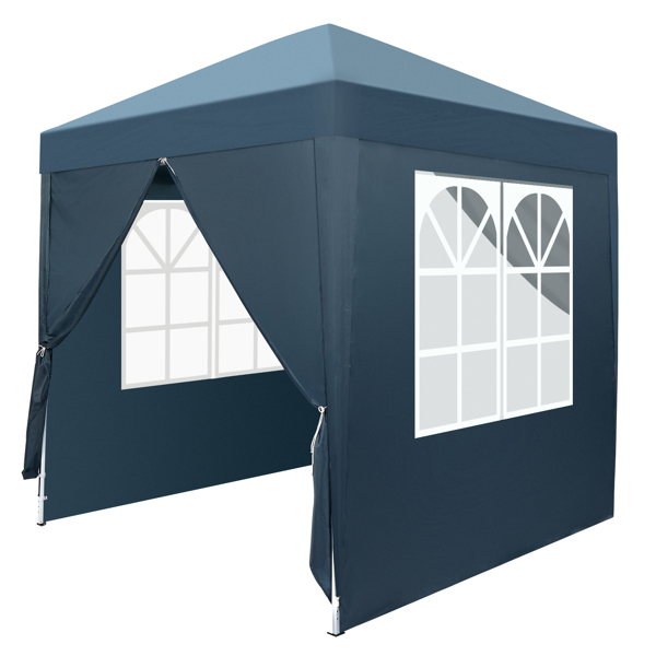 2 x 2m Two Doors & Two Windows Practical Waterproof Right-Angle Folding Tent Blue