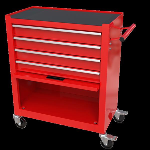 4 Drawers Tool Cabinet with Tool Sets-RED