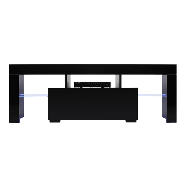 Elegant Household Decoration LED TV Cabinet with Single Drawer Black