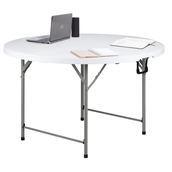 48inch Round Folding Table Outdoor Folding Utility Table White