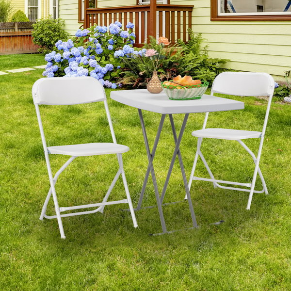 76*50*70.5cm Liftable Garden Plastic Table White