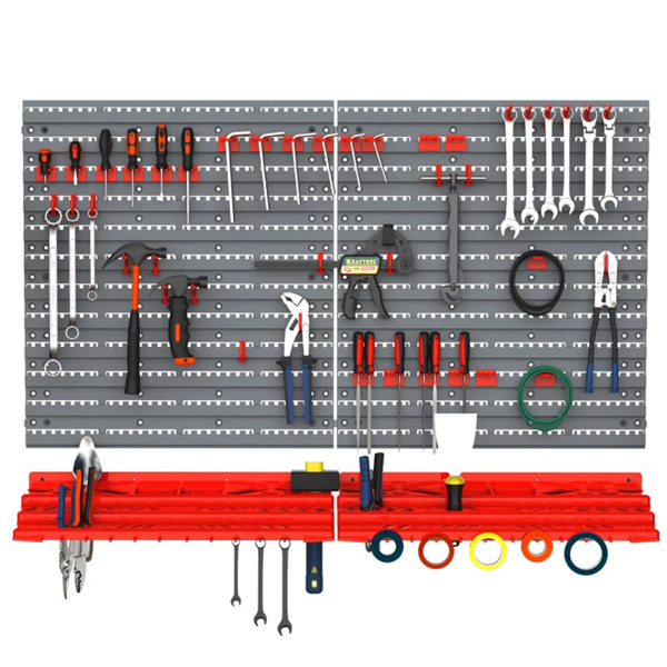 54 Piece Tool organizer with 50 Hooks ,Pegboard and Shelf Tool Organizer Wall Mounted DIY  Storage