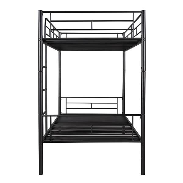 Twin Over Twin Metal Bunk Bed (Black)