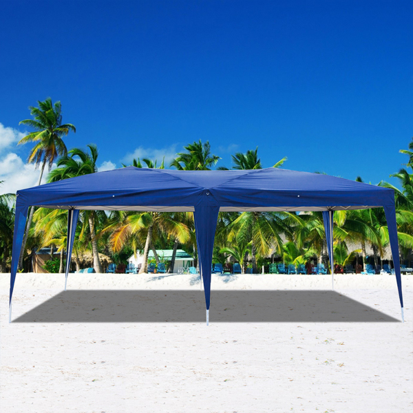 3 x 6m Four Windows Practical Waterproof Folding Tent Blue