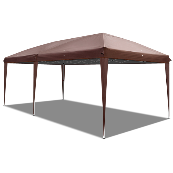 3 x 6m Two Windows Practical Waterproof Folding Tent Dark Coffee  Folding Tent