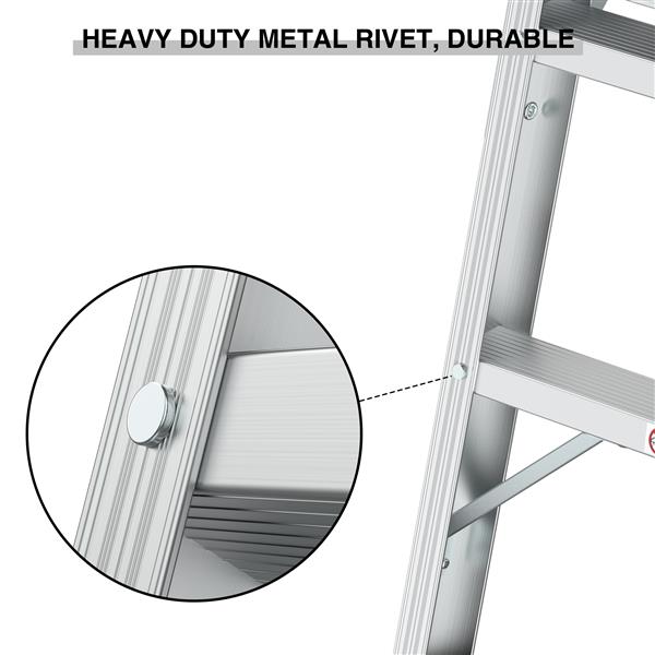 Work Platform Aluminum Step Ladder Drywall Safe ANSI Approved of Capacity 225 LBS Medium Duty Portable Bench Folding Ladders Stool w/Non-Slip Matb