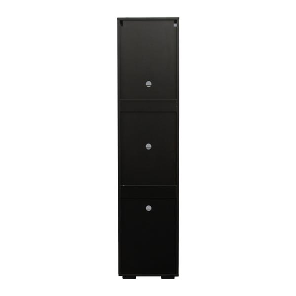 Black side cabinet with aluminum strip lamp,With large storage space