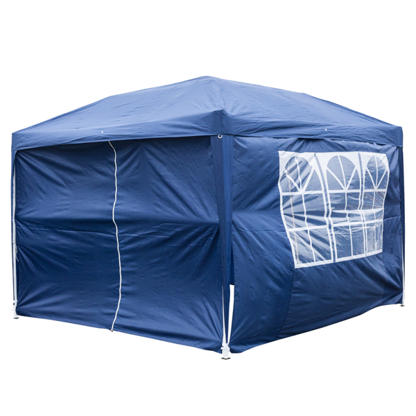 3 x 3m Two Doors & Two Windows Practical Waterproof Right-Angle Folding Tent Blue