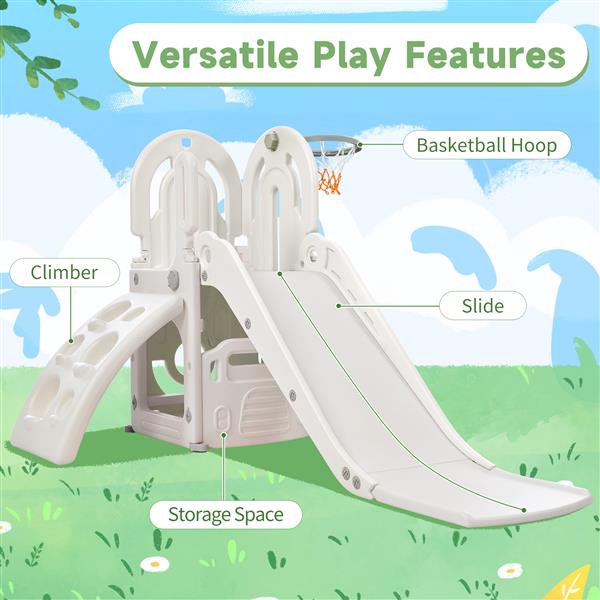 Toddler Climber and Slide Set 4 in 1, Kids Playground Climber  Slide Playset with Basketball Hoop Play Combination for Babies Indoor & Outdoor