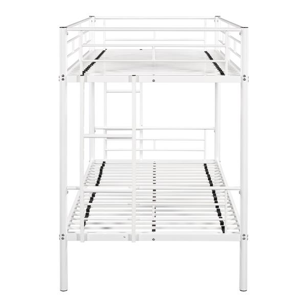 Metal  Bunk Bed/ Heavy-duty Sturdy Metal/ Noise Reduced Design/ Safety Guardrail/ 2 Side Ladders/ CPC Certified/ No Box Spring Needed