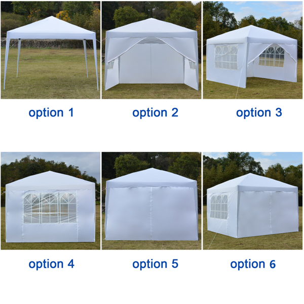 3 x 3m Two Doors & Two Windows Practical Waterproof Right-Angle Folding Tent White