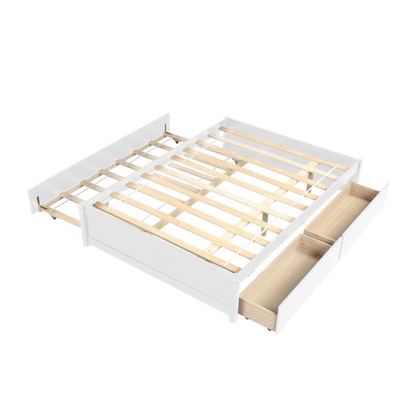 FULL BED WITH TWIN TRUNDLE AND TWO DRAWERS FOR WHITE COLOR