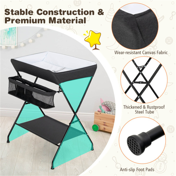 Black Baby Storage Foldable Diaper Changing Table