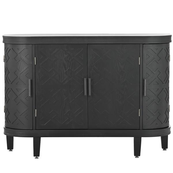 Accent Storage Cabinet Sideboard Wooden Cabinet with Antique Pattern Doors for Hallway, Entryway, Living Room