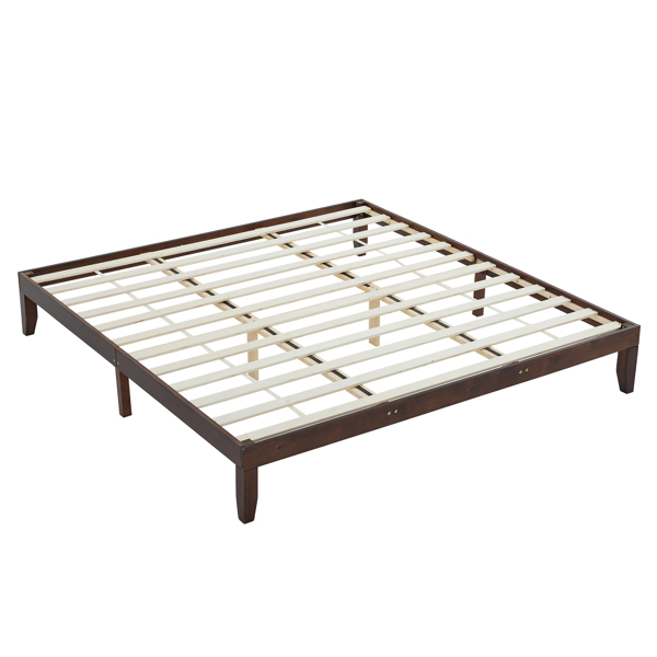 Basic bed frame brown King 206*192*30.5cm wooden bed