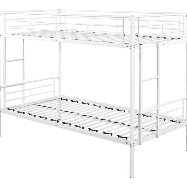 Metal  Bunk Bed/ Heavy-duty Sturdy Metal/ Noise Reduced Design/ Safety Guardrail/ 2 Side Ladders/ CPC Certified/ No Box Spring Needed