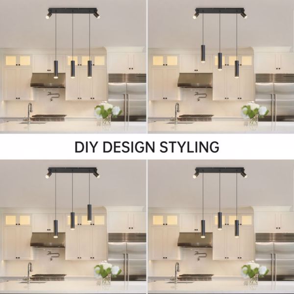 Angelina 5 - Light Cylinder Kitchen Island Pendant[No Bulb][Unable to ship on weekends, please place orders with caution]