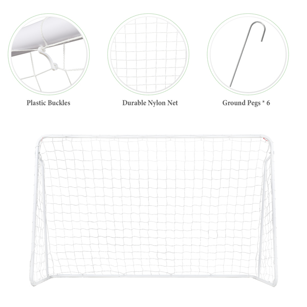 8' x 5' Soccer Goal Training Set with Net Buckles Ground Nail Football Sports