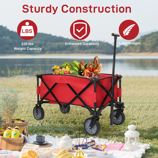 Collapsible Outdoor Wagon Red