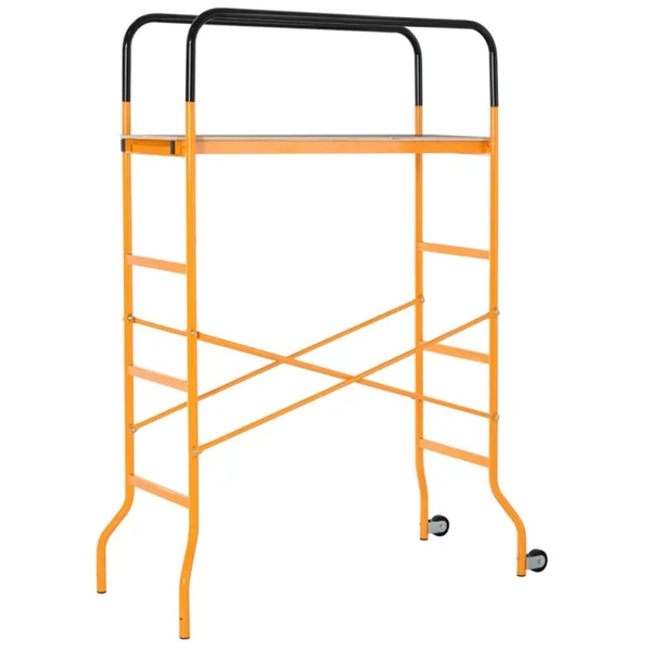 4.6 x 2 x 6 ft. Scaffold with 2 Wheels Anti-Skid，4-Step Steel for Indoor & Outdoor Decoration 